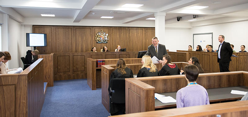 Law students study in The Bվ's own Court Room